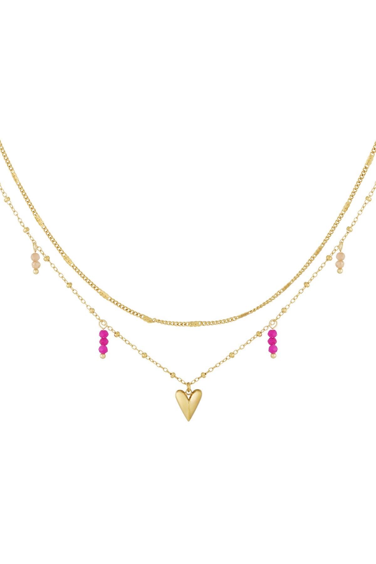Dubble love ketting goud