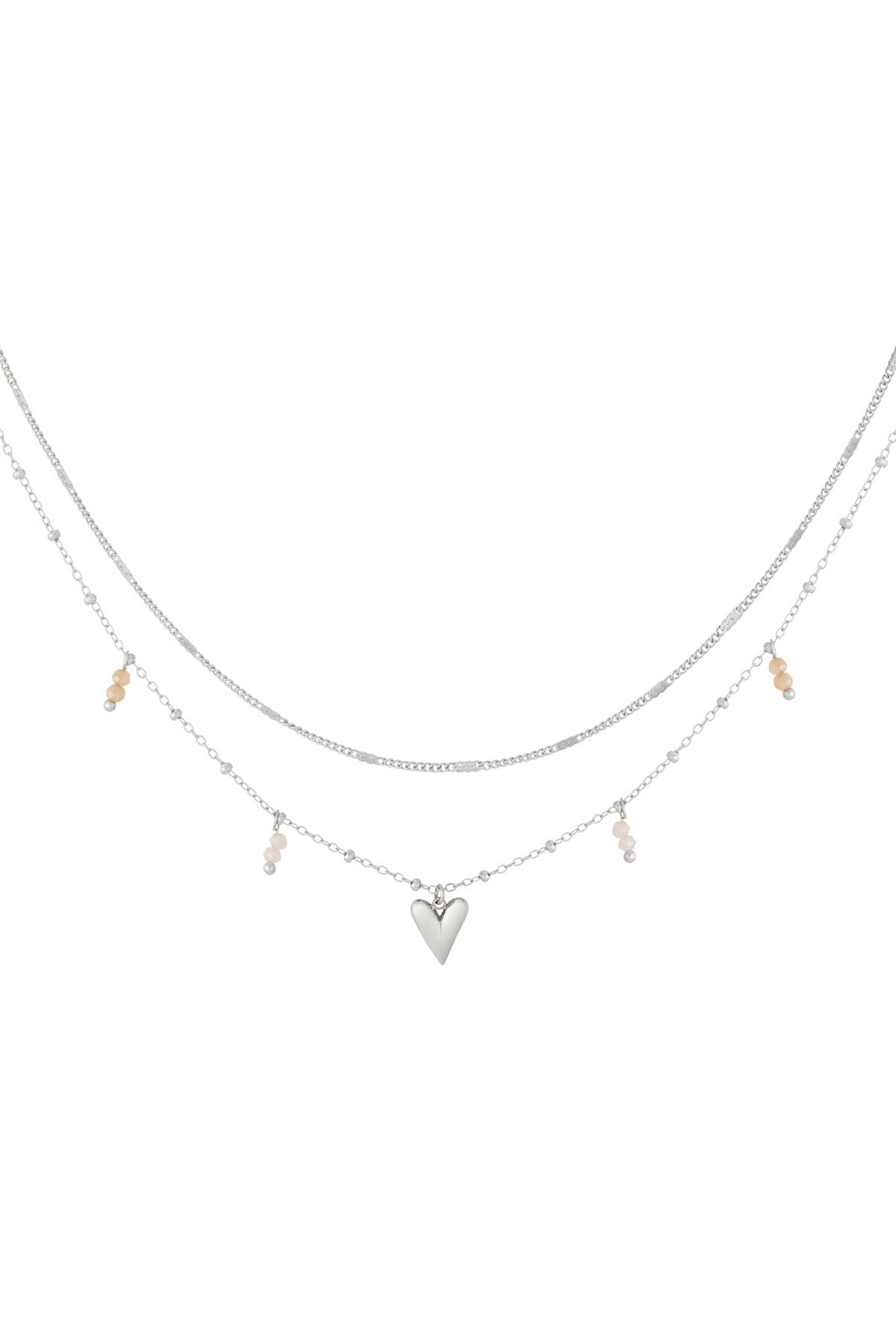 Dubble love ketting zilver