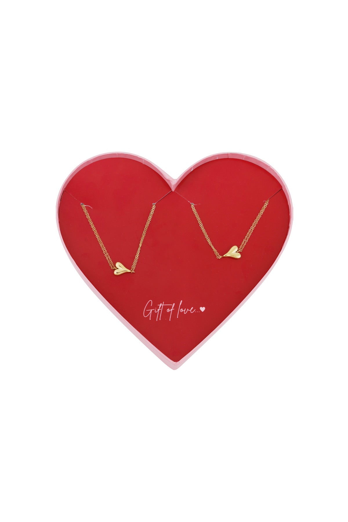 Gift of love 1 heart armbandjes set goud