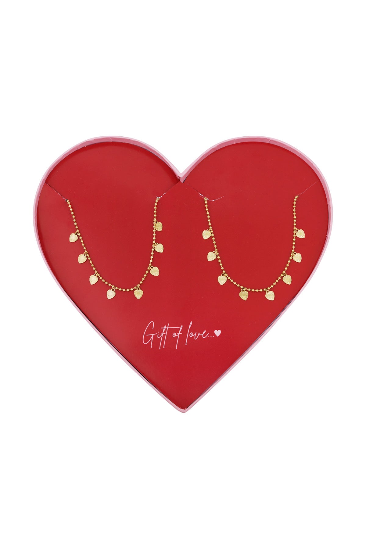 Gift of love hartjes ketting goud