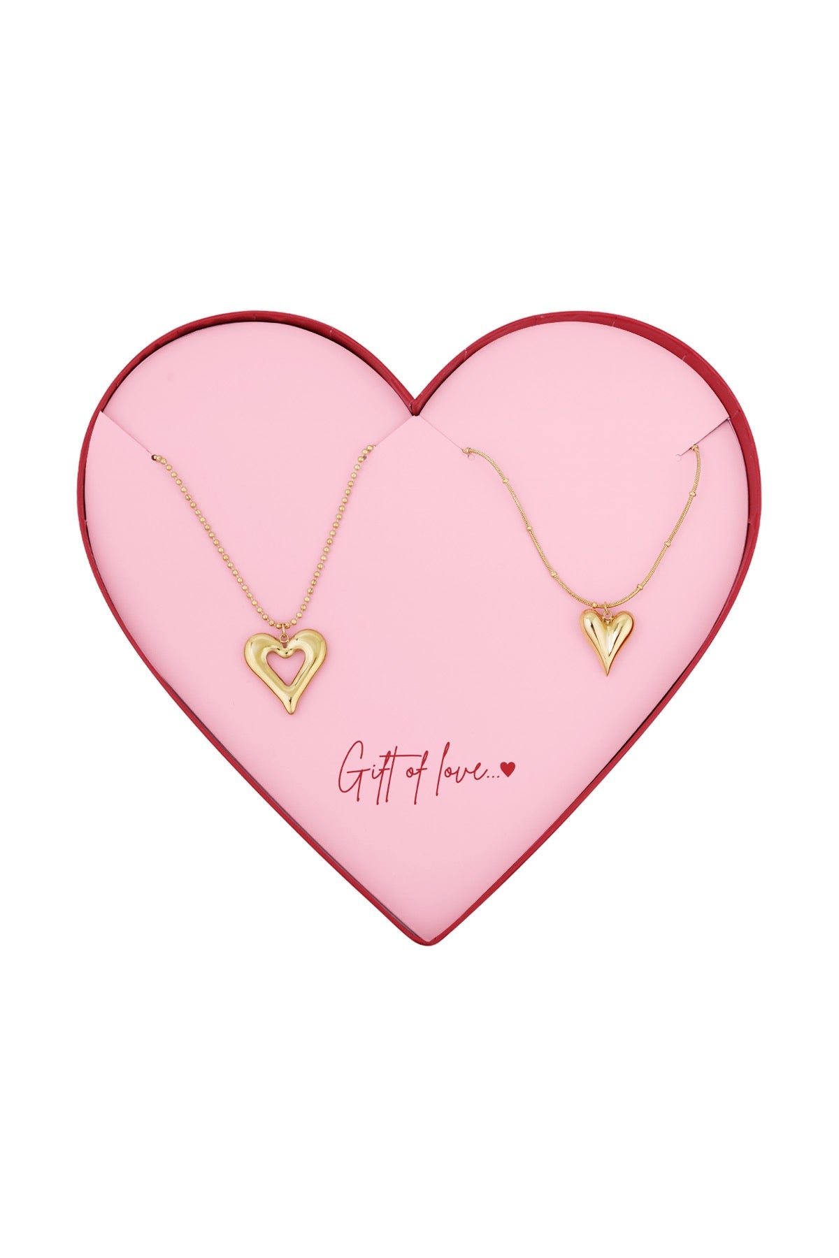 Gift of love open hart ketting goud