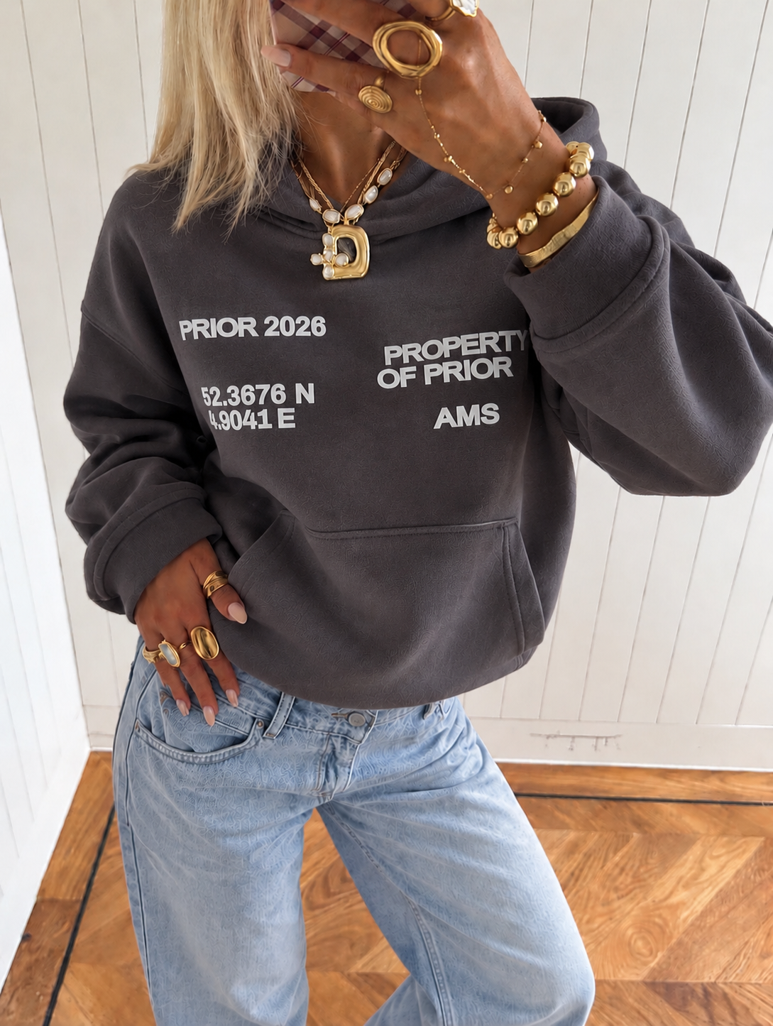 Priority hoodie ~ cloud grey