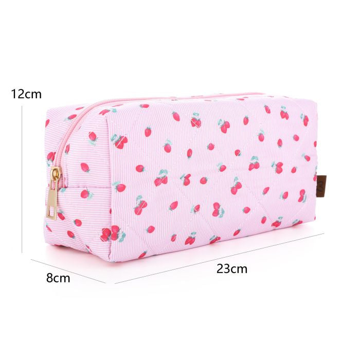 Strawberry make up tas pink