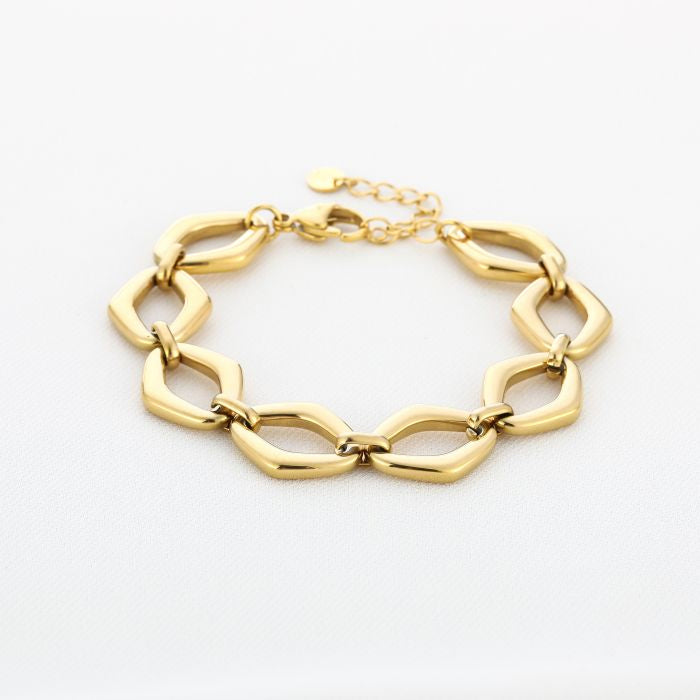 Schakel armband chique goud