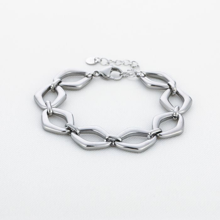 Schakel armband chique zilver