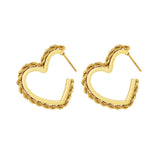 Twisted heart earring goud