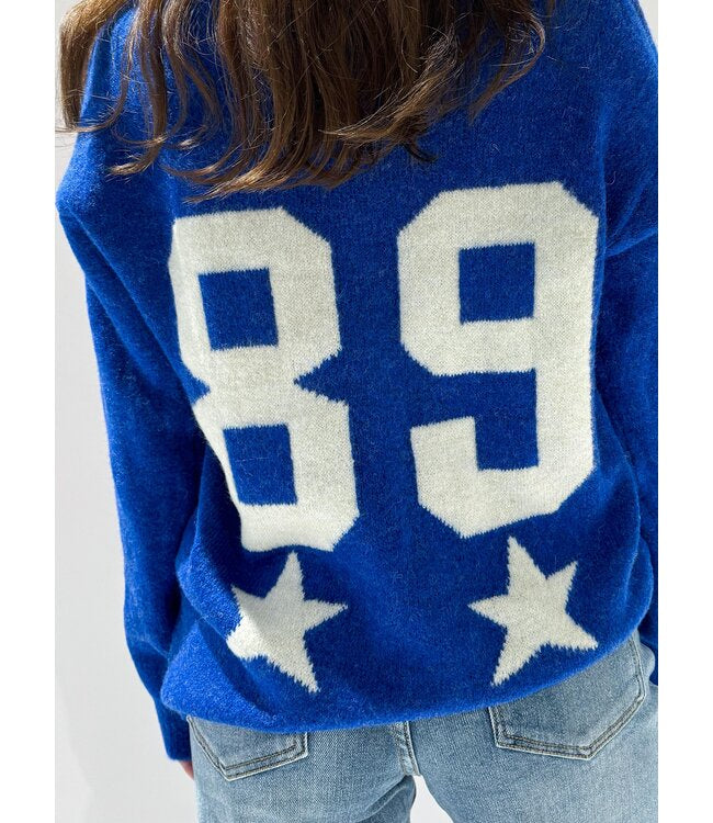 89 star trui kobalt blauw