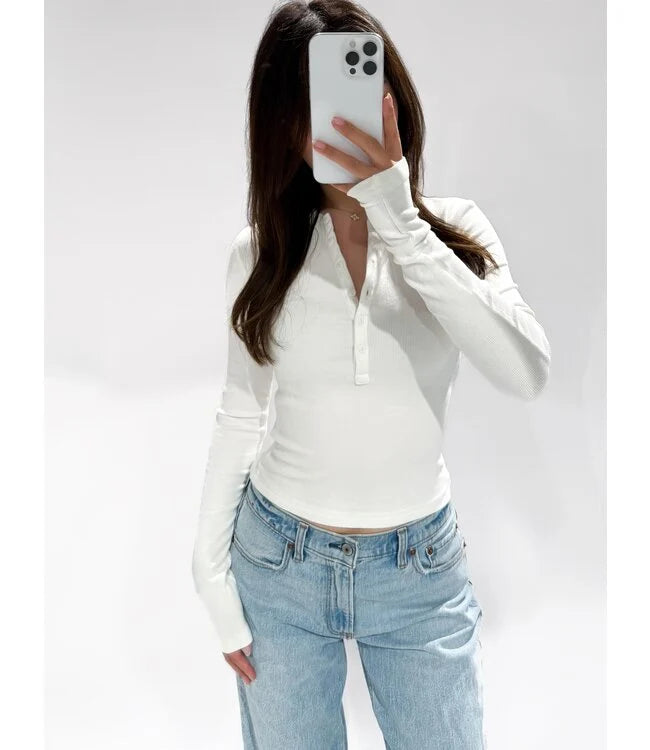 Maaik top long sleeve white