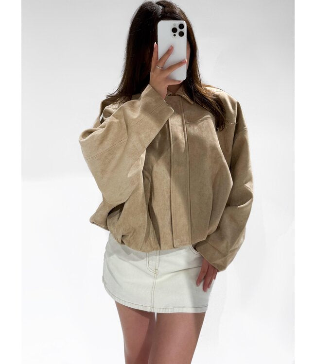 Fall suede jacket beige