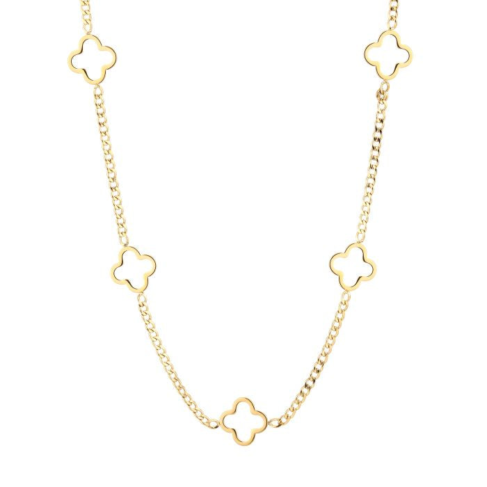 5 clover ketting goud