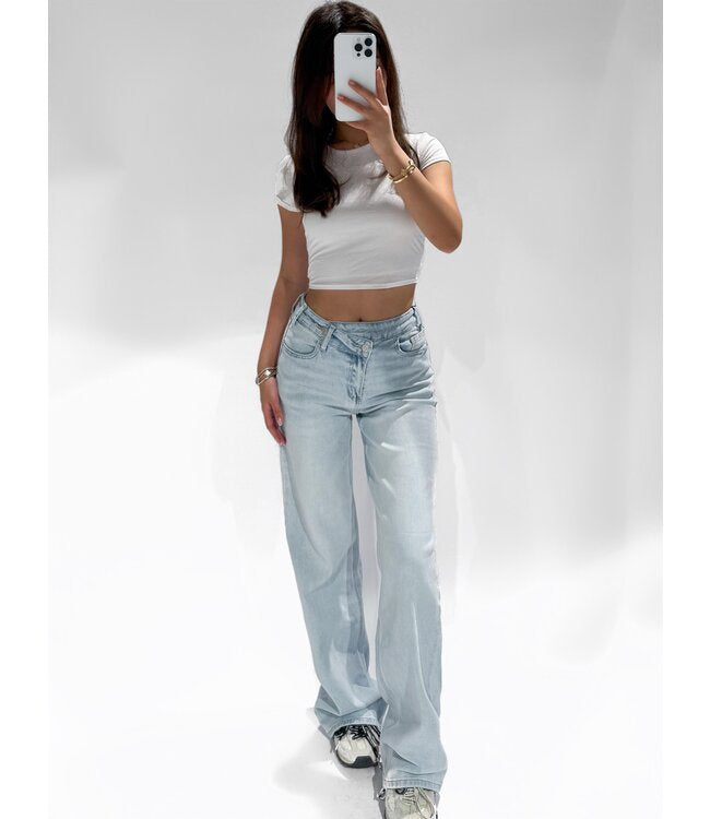 Cross waist jeans light blue