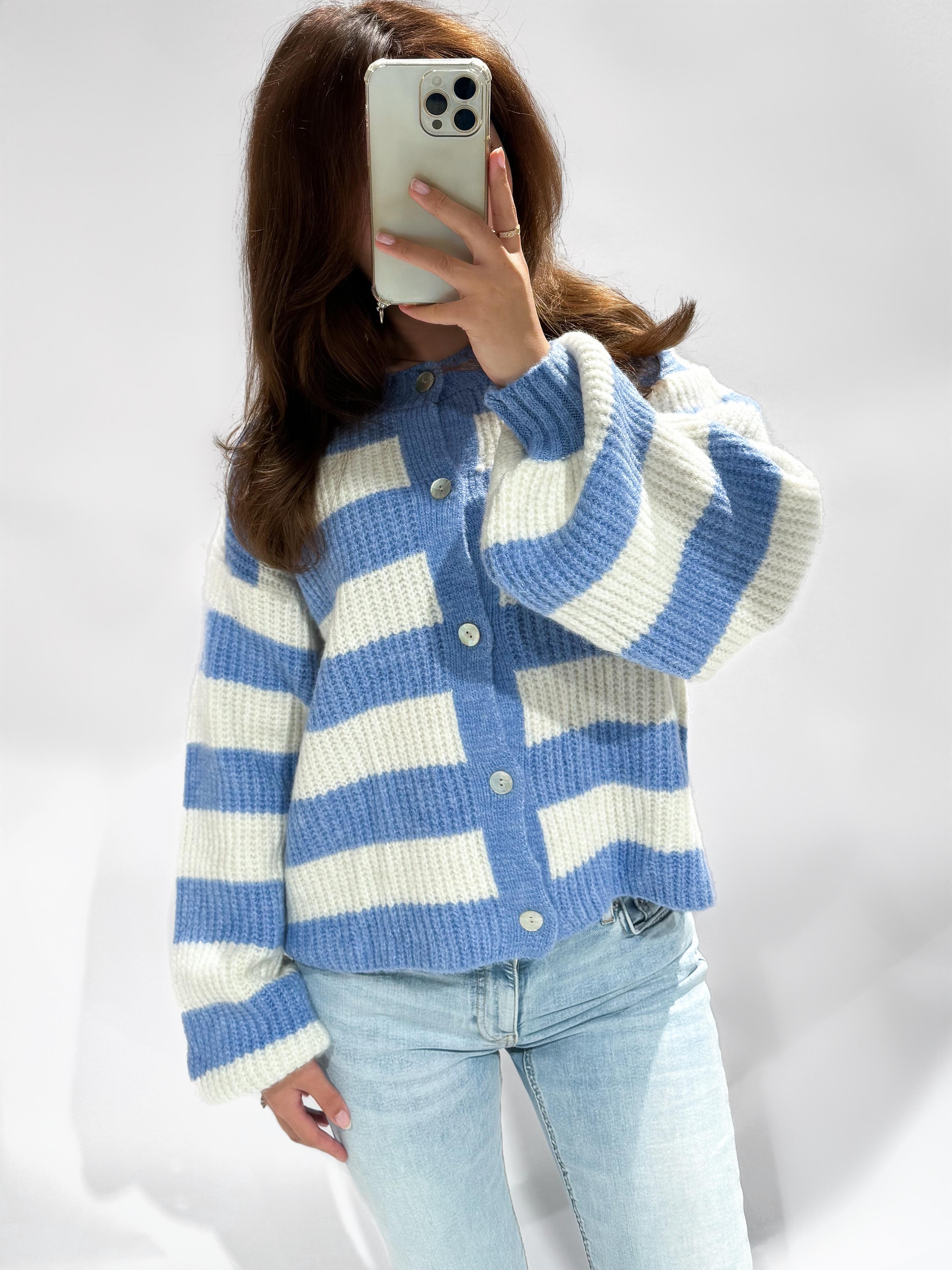 Sarah cardigan striped blue