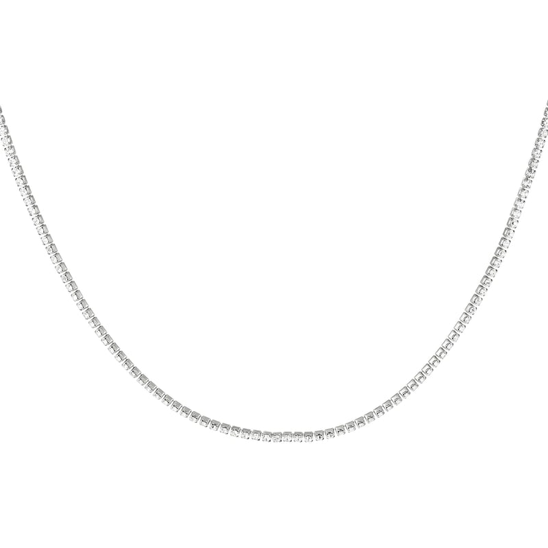 Crystal necklace zilver