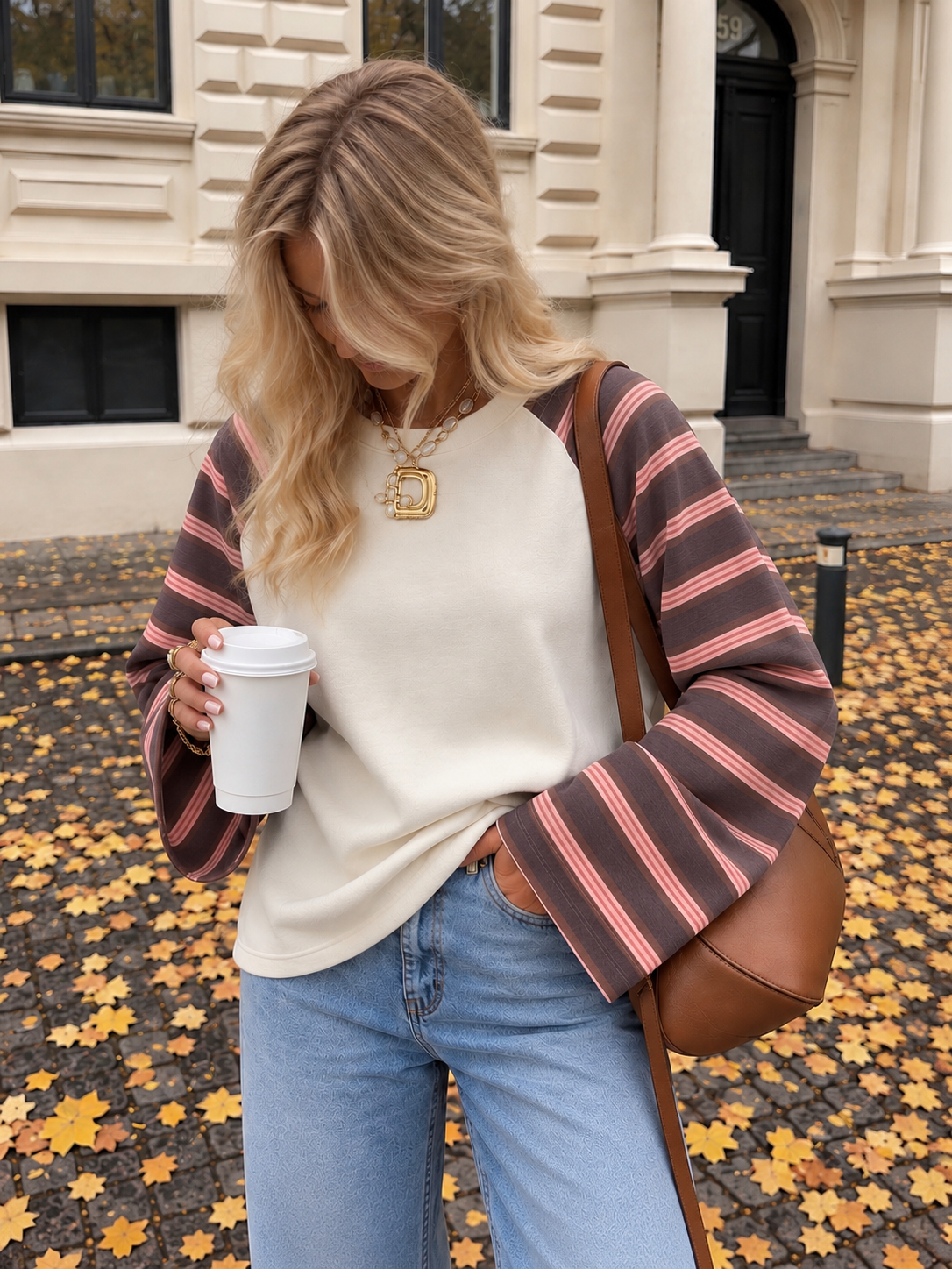 Maddie Striped Longsleeve - Burgundy/Pink pre order