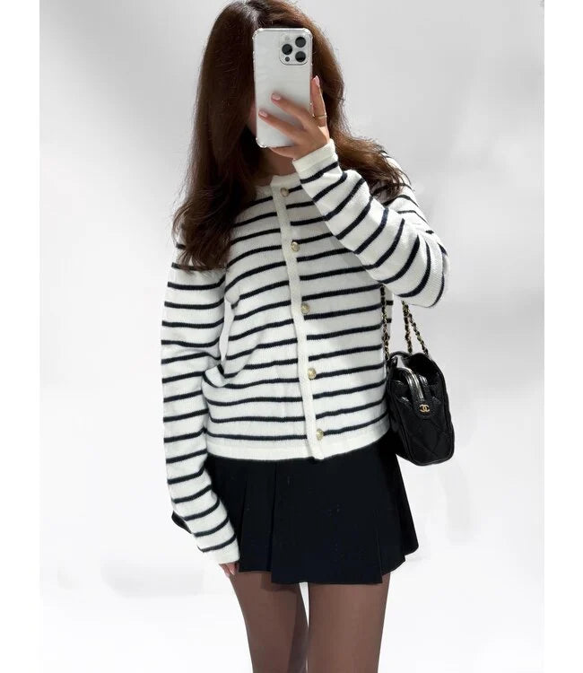 Serena cardigan stripe navy