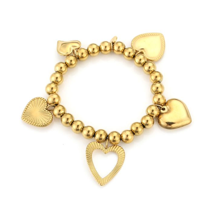 kralen hart armband chique goud