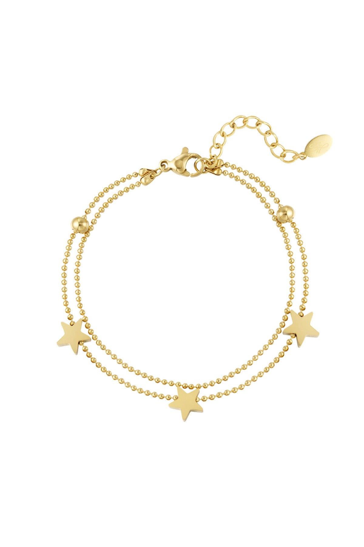 Multi star armband goud