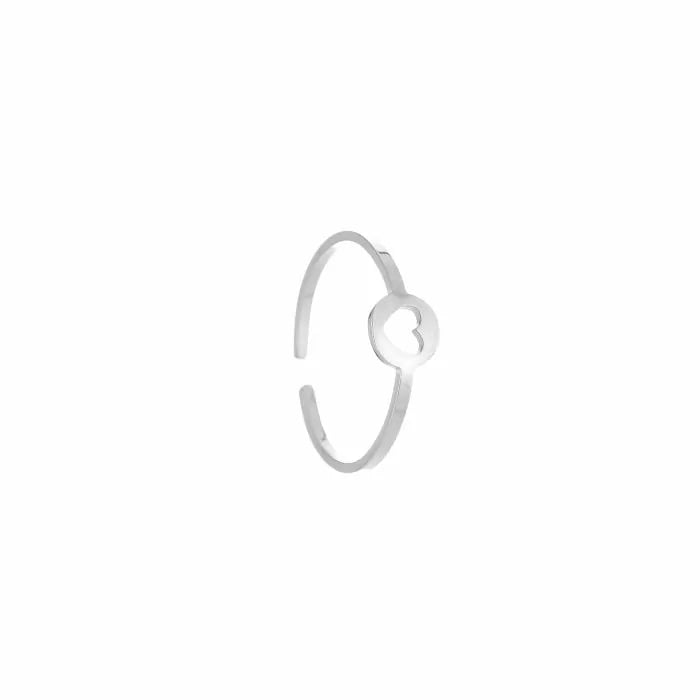 Open heart ring zilver