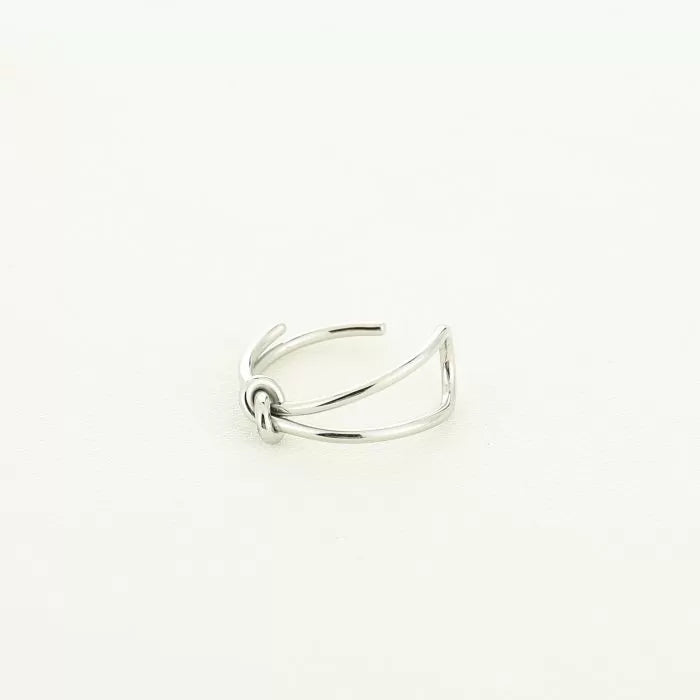 Button ring zilver