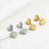 2 hearts earring closed goud