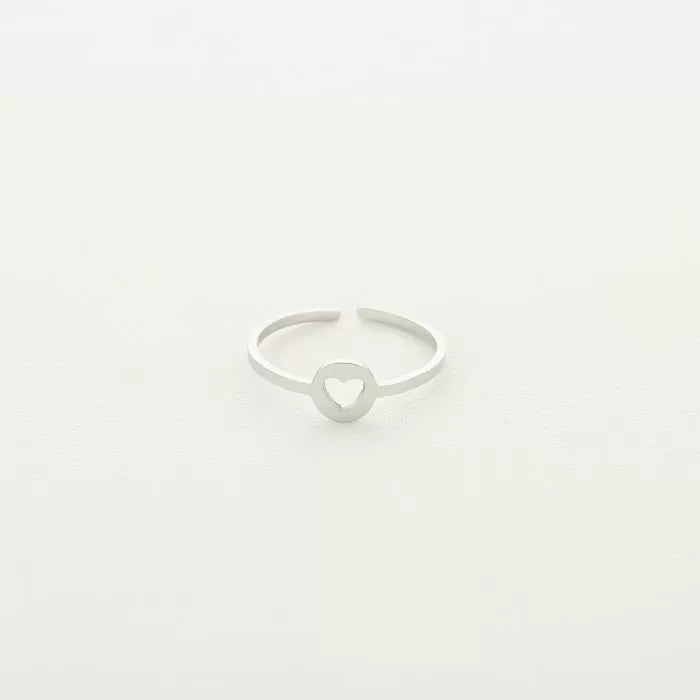 Open heart ring zilver
