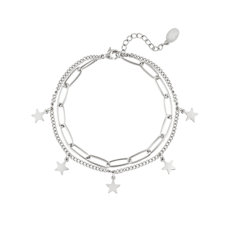 star chain armband zilver