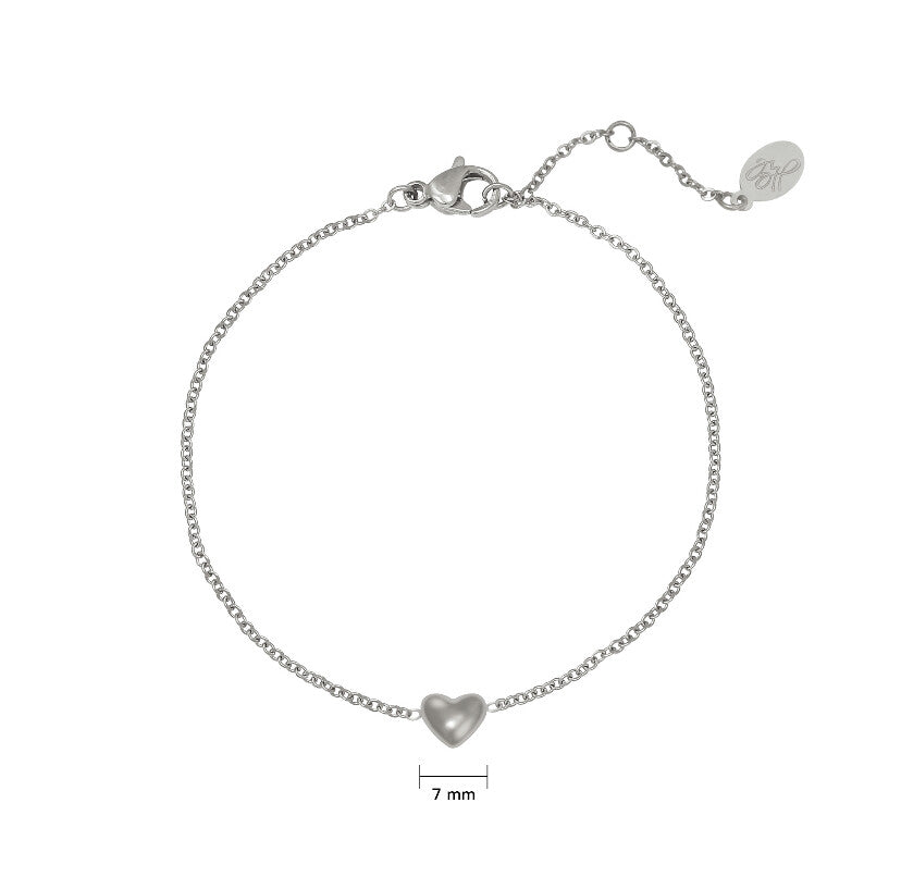 1 heart armband zilver