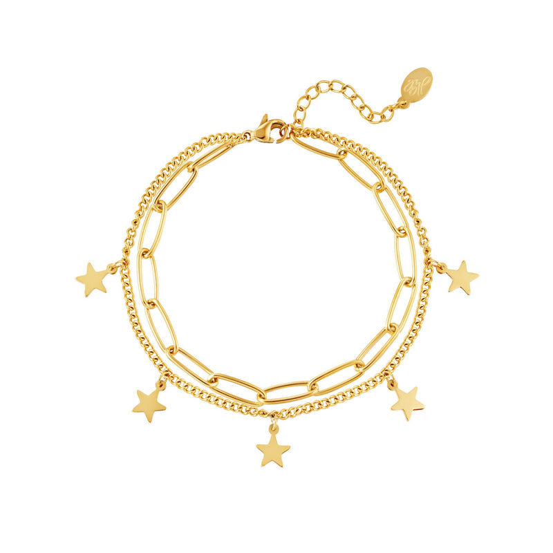 star chain armband goud
