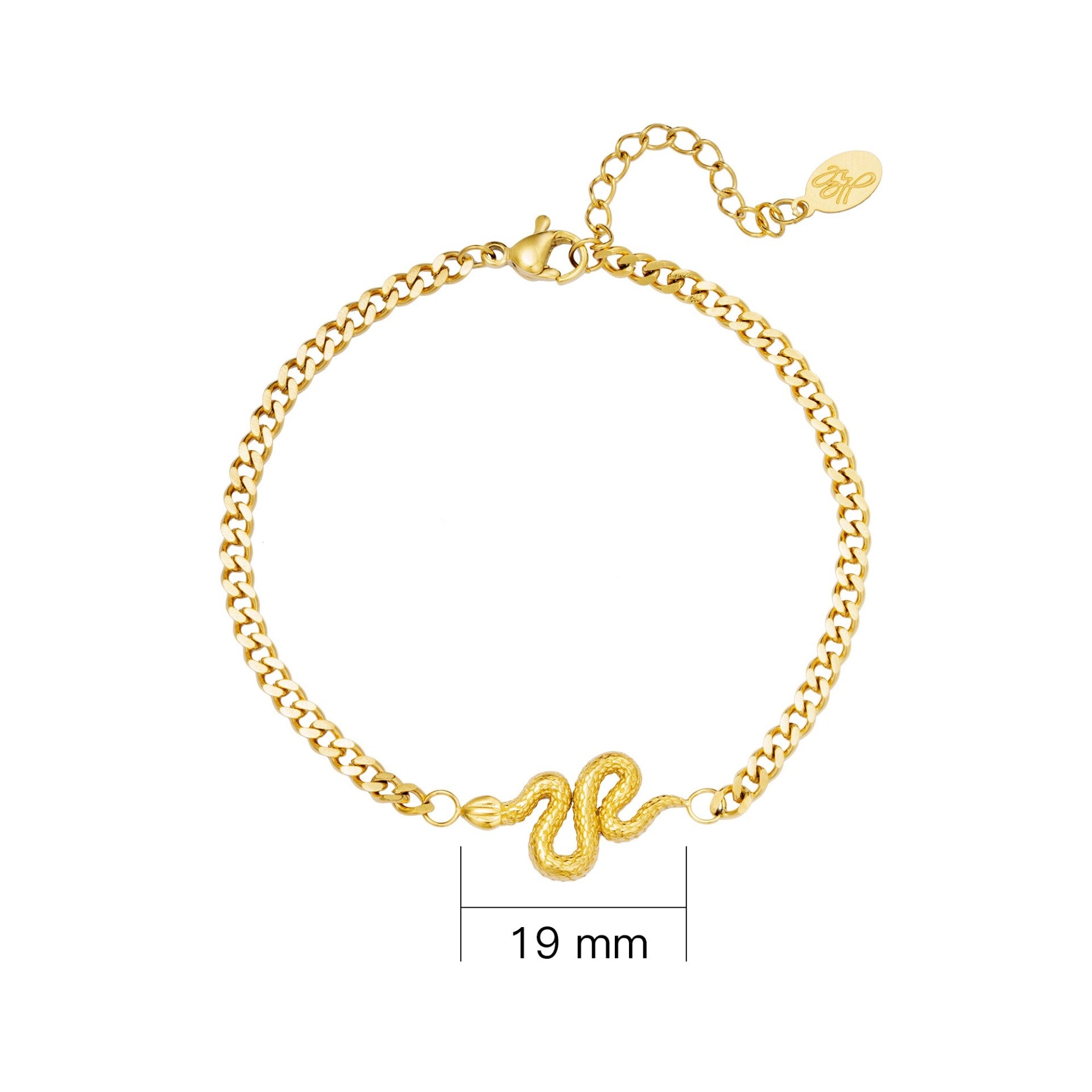 chain slang armband goud