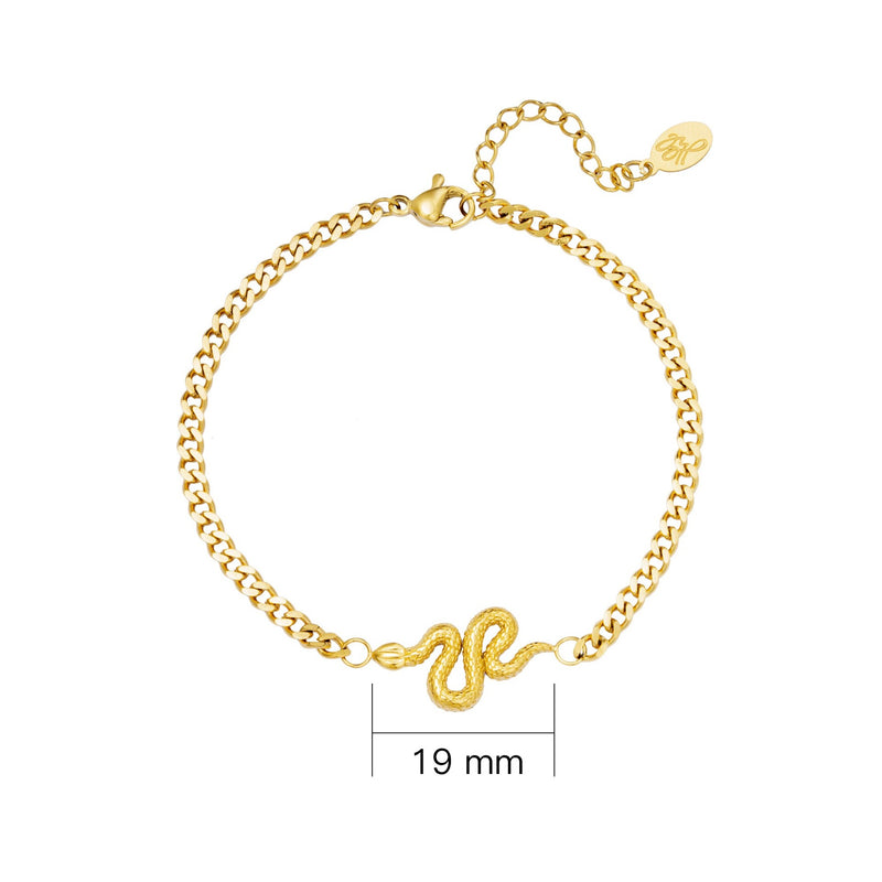 chain slang armband goud