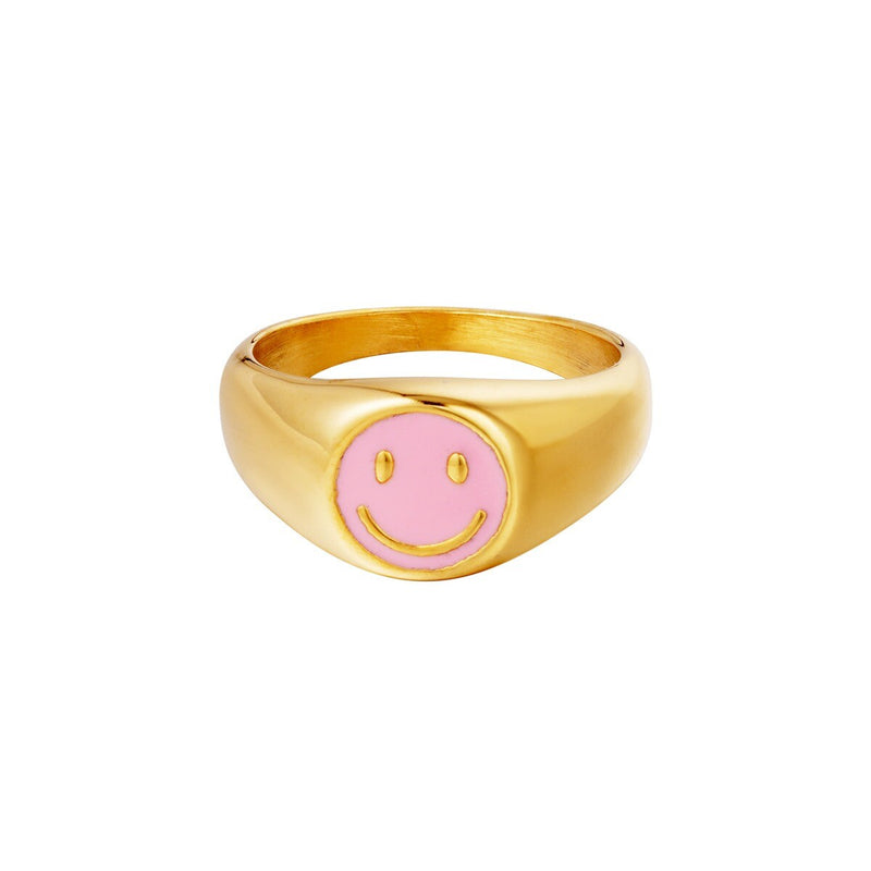 smile ring pink gold