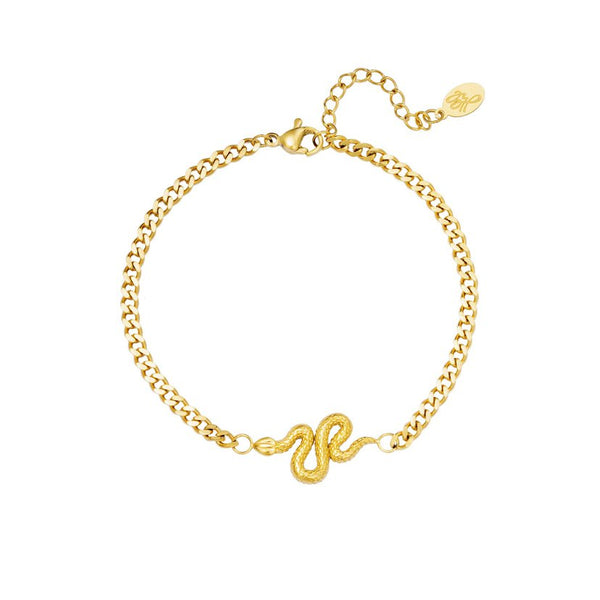 chain slang armband goud