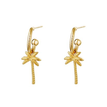 oorbellen beachy palm goud
