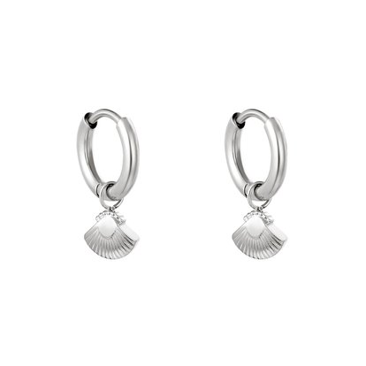 shell oorbellen zilver