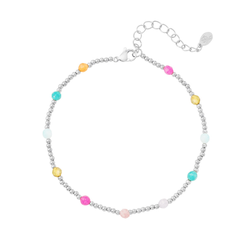 Enkelbandje gekleurd zilver
