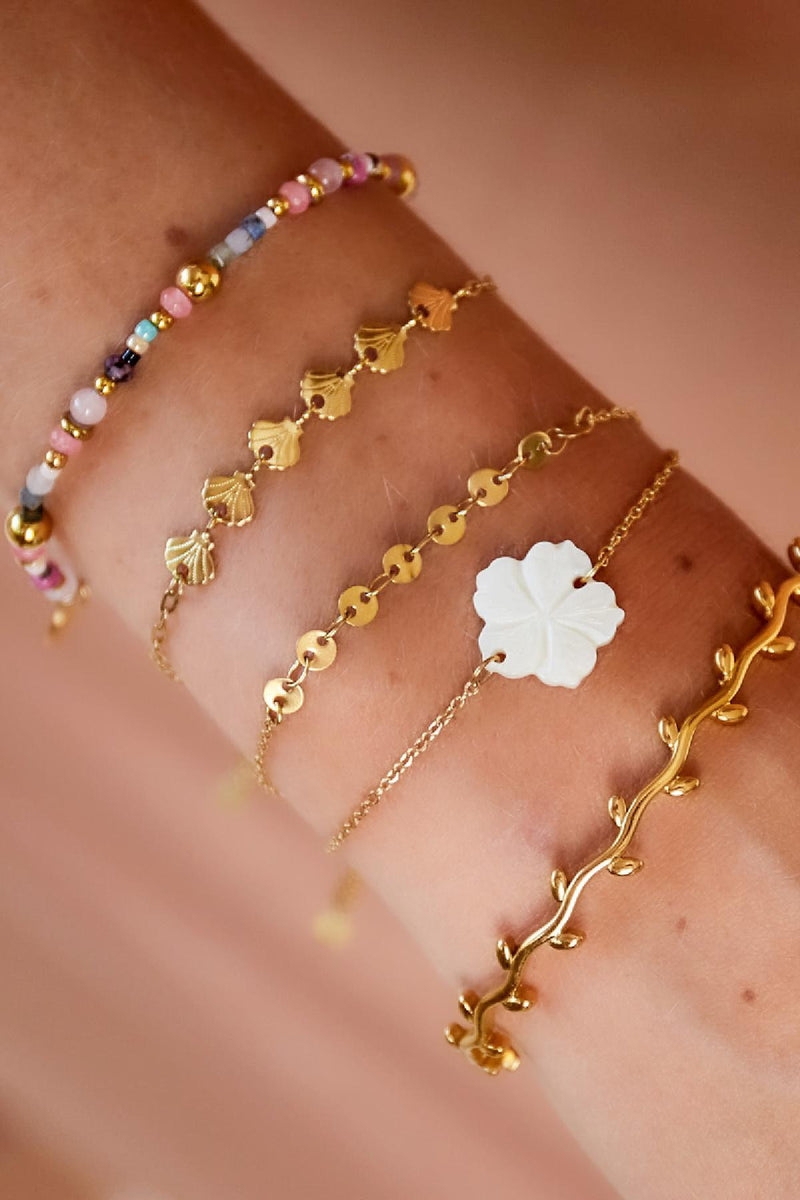 Double klaver armband goud