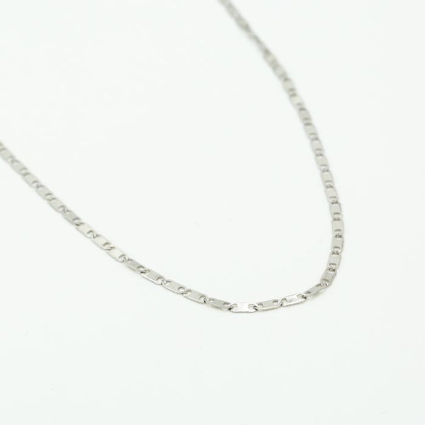 Platte chain ketting zilver