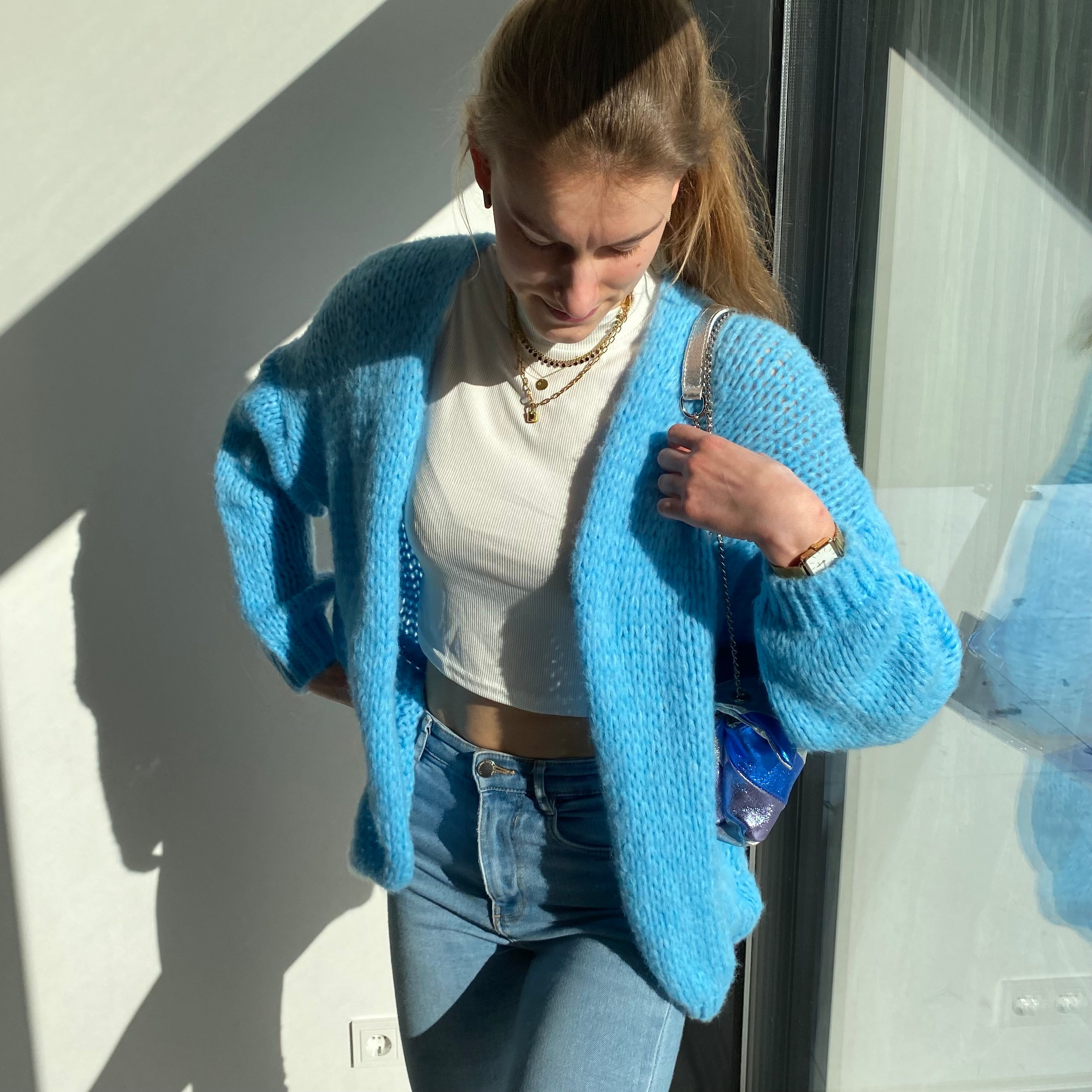 Comfy vest pastel blauw