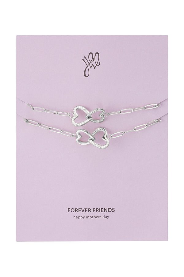 Forever friends armbanden set zilver
